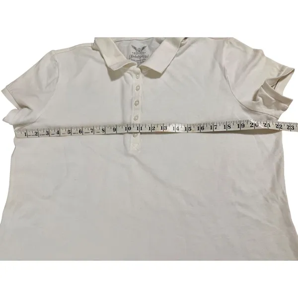 Faded Glory Womens Arctic‎ White Short Sleeve Polo Shirt XXL 20 XFGL14060SO - Image 4