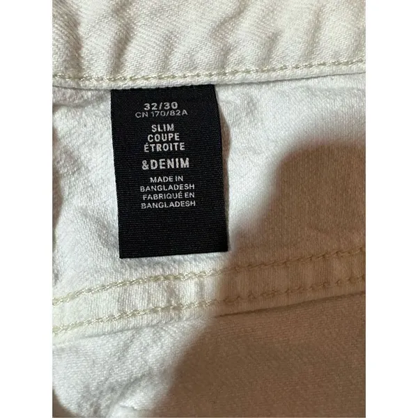 H&M & Denim women’s white slim fit high rise‎ shaping jeans sz 32 - Image 3
