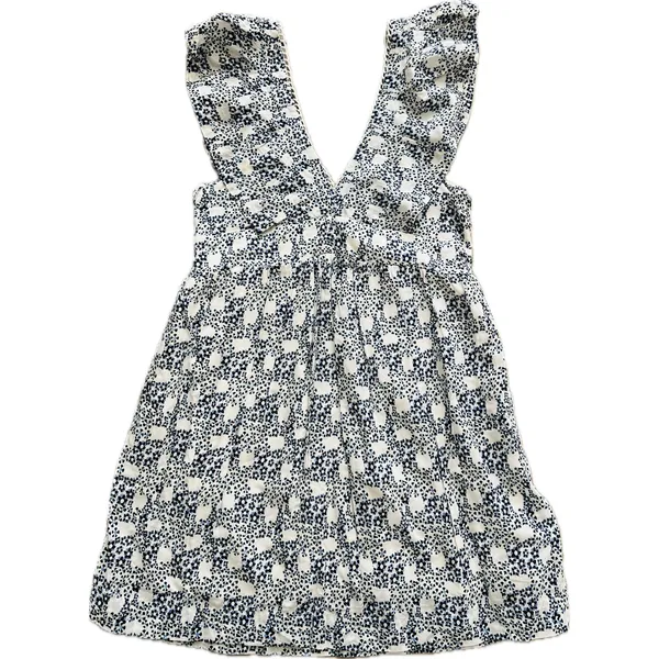Anthropologie V-neck Plunge Tunic Mini Dress Women’s Small Floral Blue‎ White - Image 11