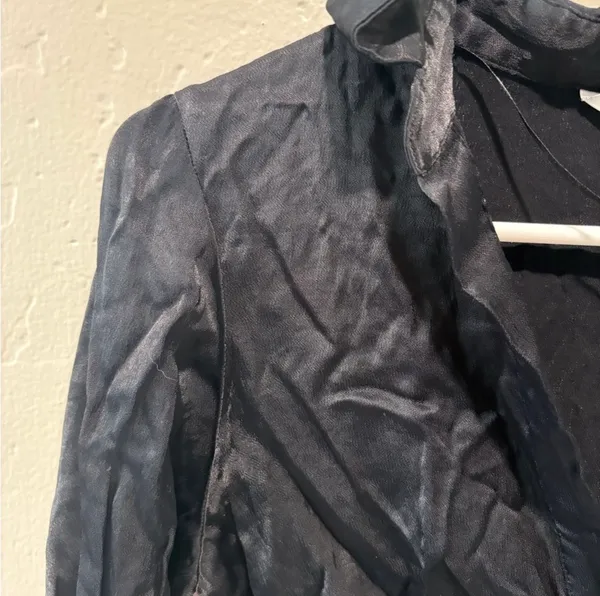 Zara Black Satin Ruched Blouse - Image 7