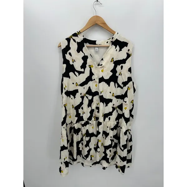 Nine West Oversized Flowy Floral Dress Size XXL Sleeveless Tiered Button Front‎ - Image 2
