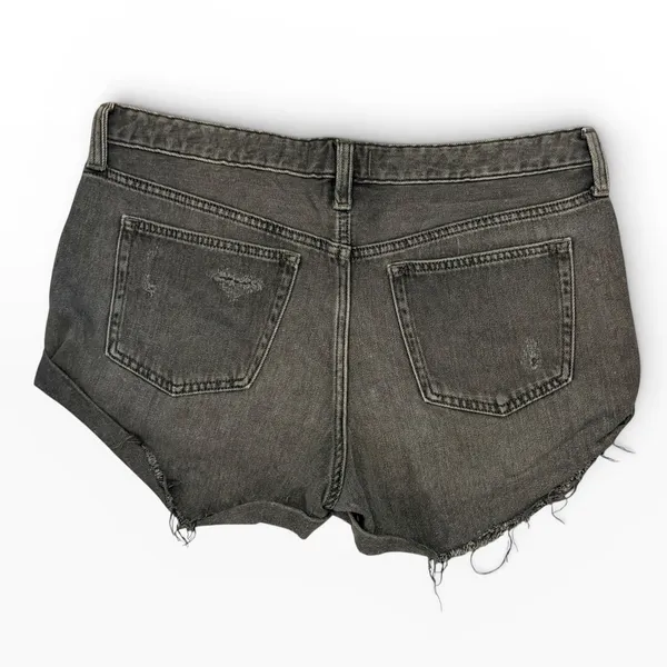 We The Free Free People Distressed Denim Shorts Washed‎ Black Size 31 Button Fly - Image 2