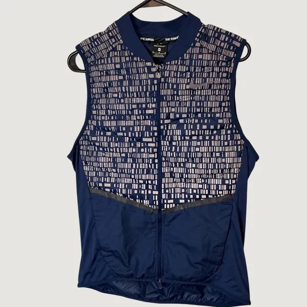 Nike Aeroloft Running Vest Womens Medium Navy Blue Quilted Down Puffer 800497 - Image 2