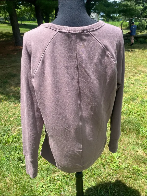Athleta Dusty Mauve Pullover Sweatshirt Relaxed fit Thumb Holes Relaxed Fit - Image 2