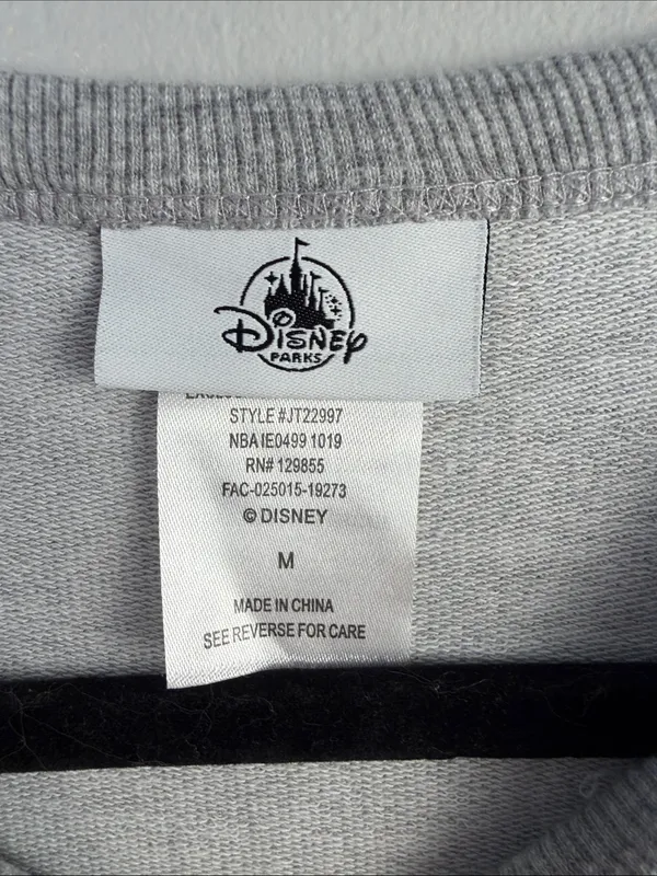 Disney Gray Sweatshirt with Red & Yellow Appliqué size medium - Image 6