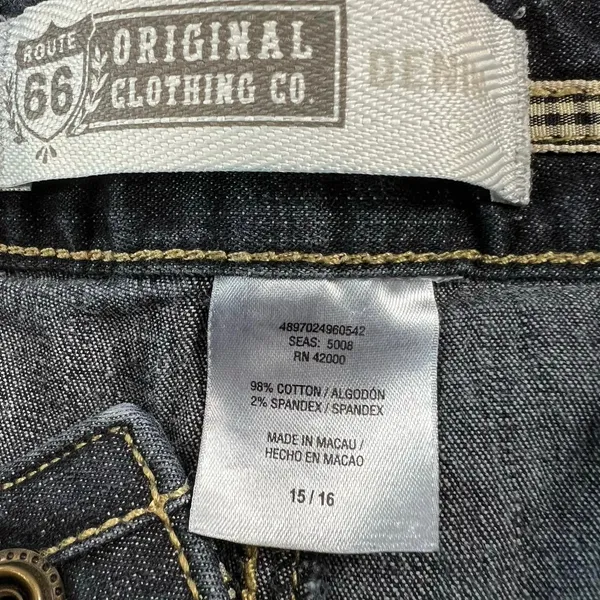 VTG Route 66 Jeans Women Juniors 14/15 Wide Leg Distressed Y2K Skater 90s Retro - Image 2