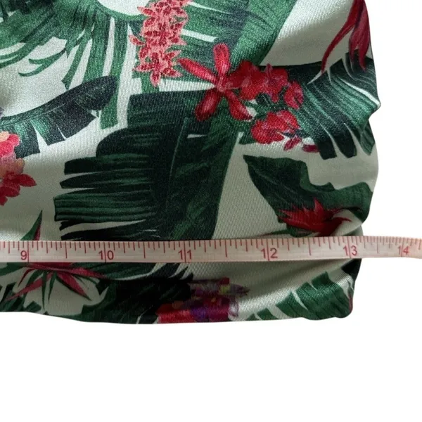 Women's Tropical Floral Bralette White Green Size M Wireless Stretch - Image 7