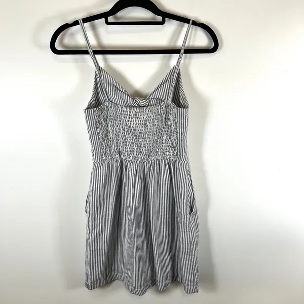 Abercrombie Fitch Striped Button Front‎ Tie Neck Mini Dress Women Size S beach - Image 7