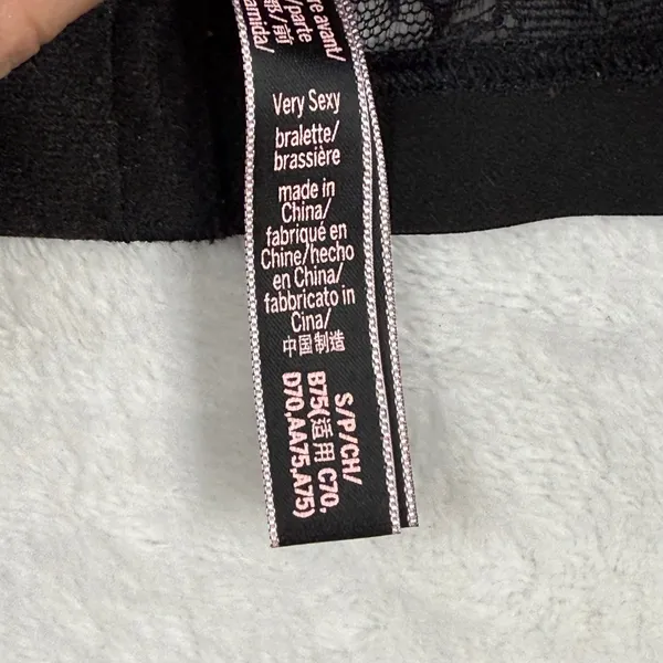Victoria's Secret Very Sexy Black Floral Lace High Neck‎ Bralette Small - Image 5