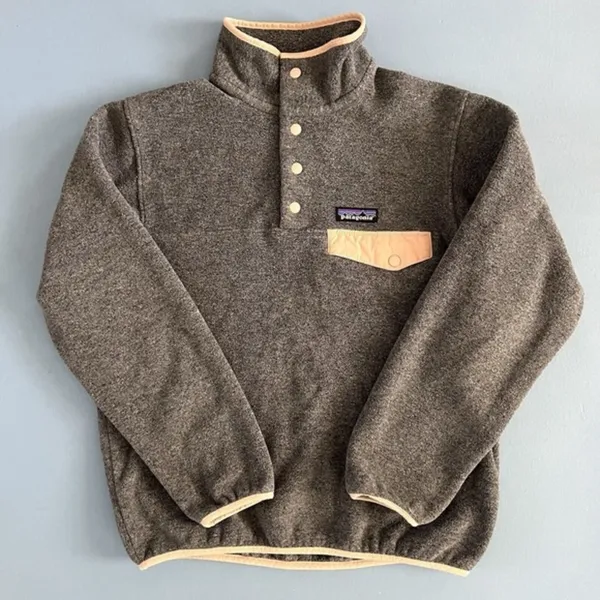 Patagonia Synchilla Snap-T Lightweight Fleece Gray Orange Pullover Jacket XS‎ - Image 2