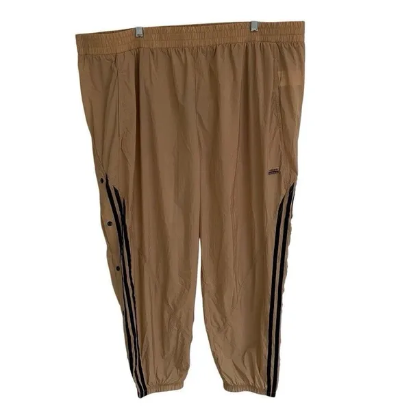 Adidas Originals Track Pants Womens 3X Athletic‎ Nylon Snap Leg Joggers Tan NEW - Image 3