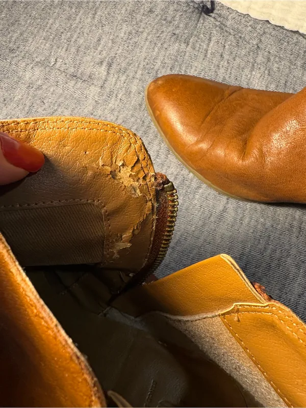 Frye Cognac Leather Ankle Booties with Side Zip Size 8.5 - Image 11