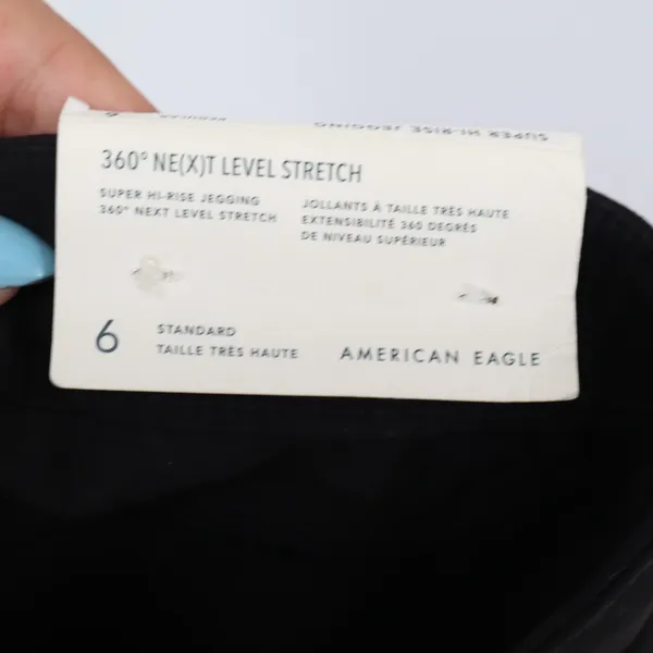 American Eagle Jeggings Womens 6 Super Hi-Rise 360 Next Level Black FAIR - Image 2
