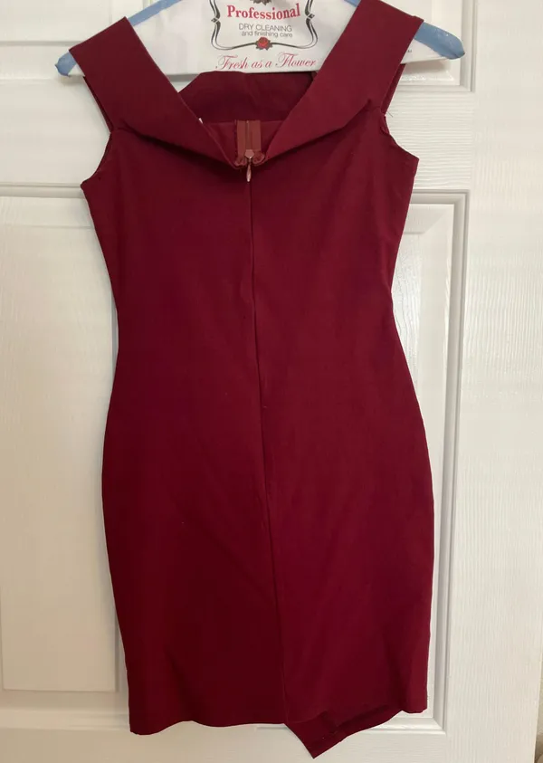 Maroon Bodycon Dress Red - Image 3
