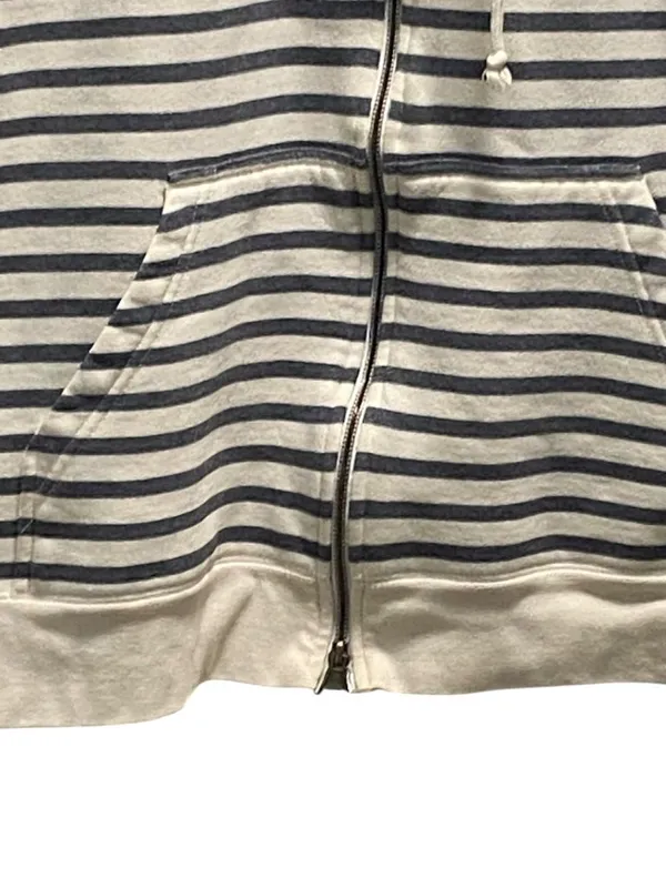 Free People Long Line Zip Up Jacket Cream Size M Athleisure Coastal Beach Cute - Image 7