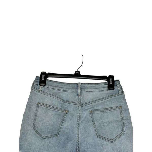 Levi's Women Jeans Wedgie‎ Skinny Button Fly Raw Hem Distressed Denim Blue Small - Image 5