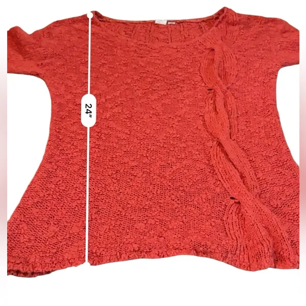 Anthropologie Yellow Bird Sweater‎ Women’s Size Medium Red Textured Knit - Image 8