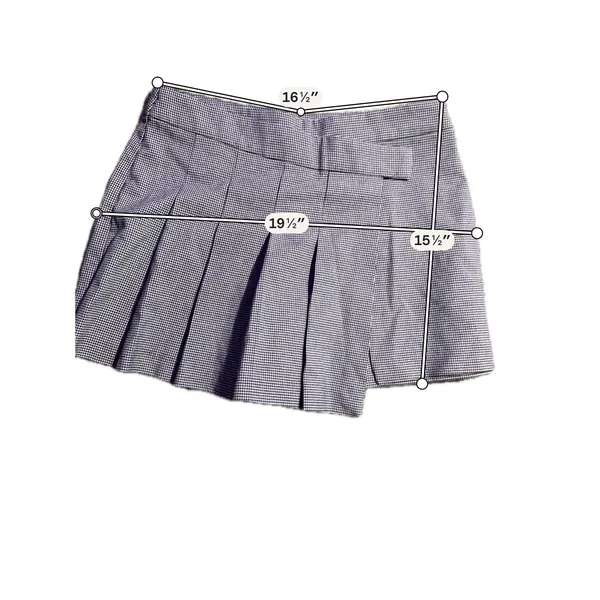 Waye Houndstooth‎ Pleated Mini Skort Black White Micro Check Size XS Preppy - Image 3