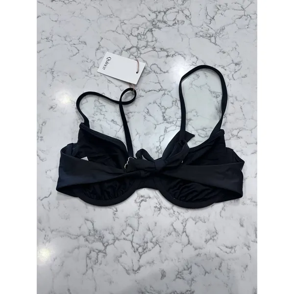 NWT Quince Black Italian Demi Underwire Bikini Top Size Large - Image 4