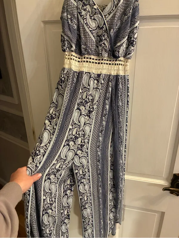 Women’s J for Justify Brand Paisley Print Maxi Dress with Crochet Waist Size L - Image 8