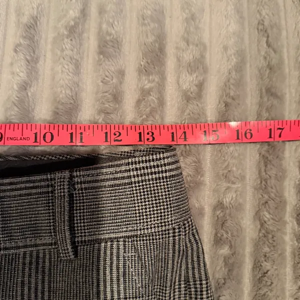 Banana Republic Glen Plaid Wool Blend‎ Ankle Zipper Trousers Black White 0 - Image 5