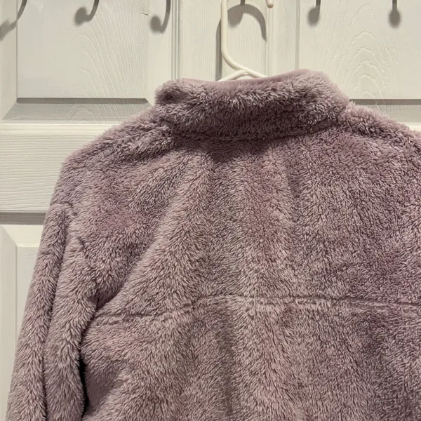 Eddie Bauer Womens Fleece Pullover Sweatshirt‎ Lilac Purple L Snap Neck Pockets - Image 7