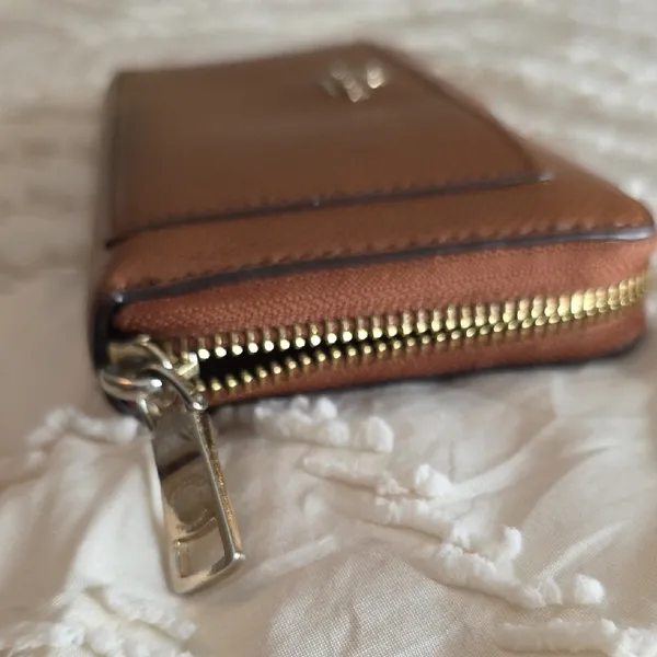 Coach Saddle Brown Leather Accordion Zip Wallet Purse Quiet Luxury Coachcore - Image 6
