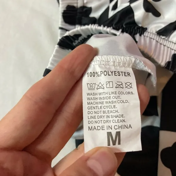 Black and White Cow Print Lace Trim Sleepwear Set Size XS (Tagged M) - Image 2
