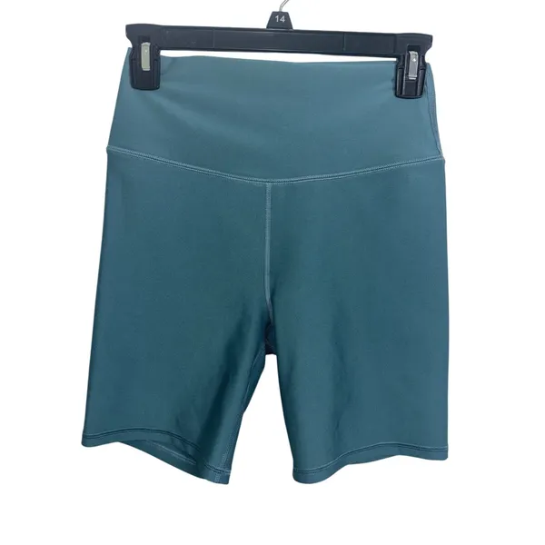 Abercrombie Fitch YPB Teal High Waist Biker Shorts Stretch Workout Gym M - Image 2