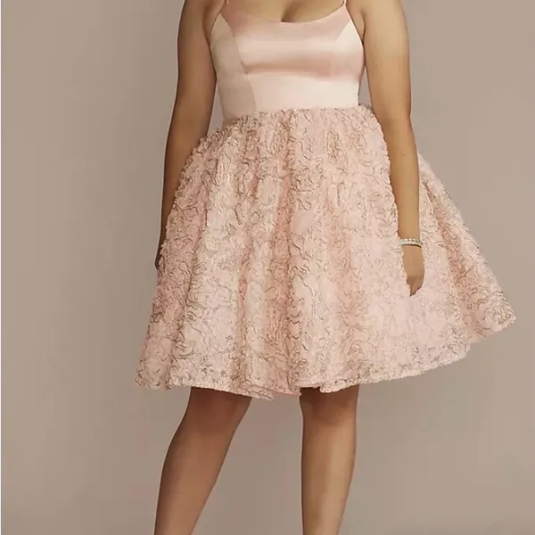 NWT Fifteen Roses pink party dress, prom dress, size 6, waist 14” - Image 8