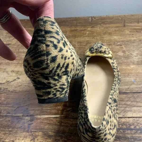 Stuart Weitzman‎ leopard print ballerina flats gold buckles 7N - Image 7