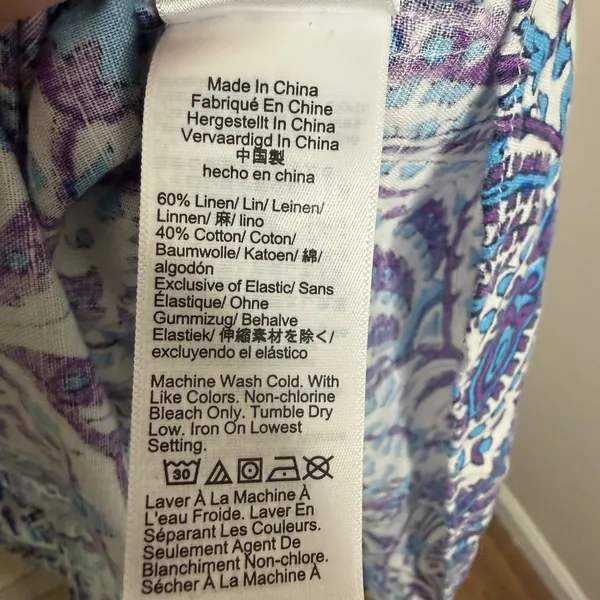 J.Crew Smocked Back-Cutout Paisley Maxi Dress Blue Purple Women Size M - Image 5