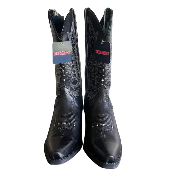 DURANGO NEW Women's Black Crush Antique Studded Western Boot Size 9 #243307 - Image 3