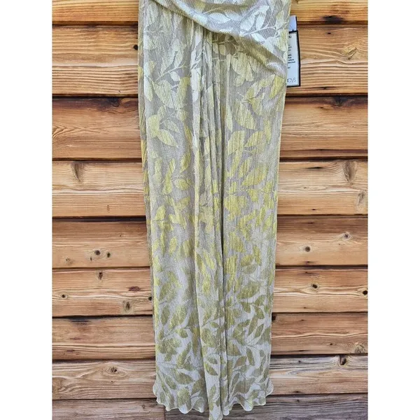 NWT Adrianna Papell Foil Leaf Short Sleeve Gown Size 8 - Image 9