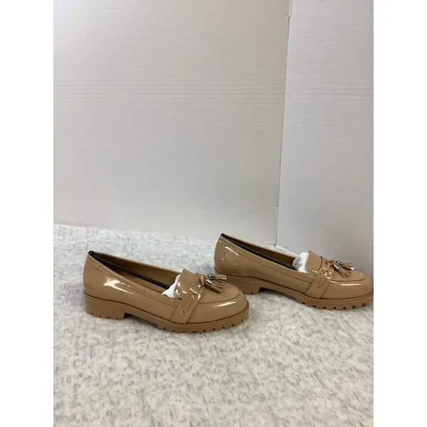 Rebecca Allen The Lug Nude IV Patent Leather‎ Tassel Loafers Size 7 Womens NIB - Image 2