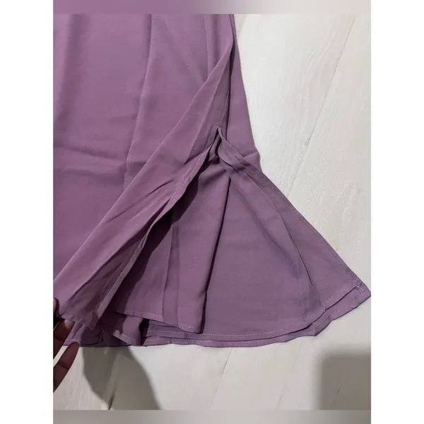 Lulus NWT Women Small Lavender Spaghetti Strap Side Slit Flare Mini Cami Dress - Image 5