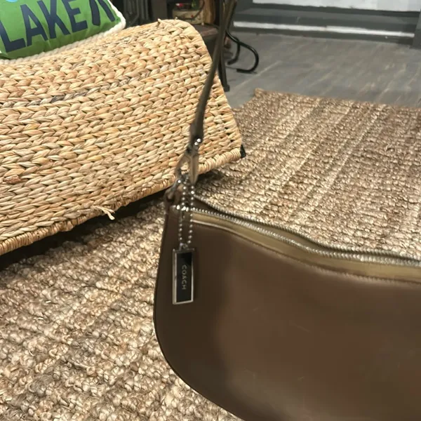 Coach Small Olive Green Nappa Leather Shoulder Bag🫒 - Image 10