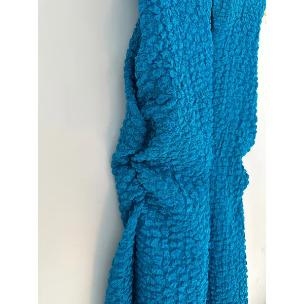 Anthropologie Blue Textured Mini Shift Dress Sleeveless Small - Image 8