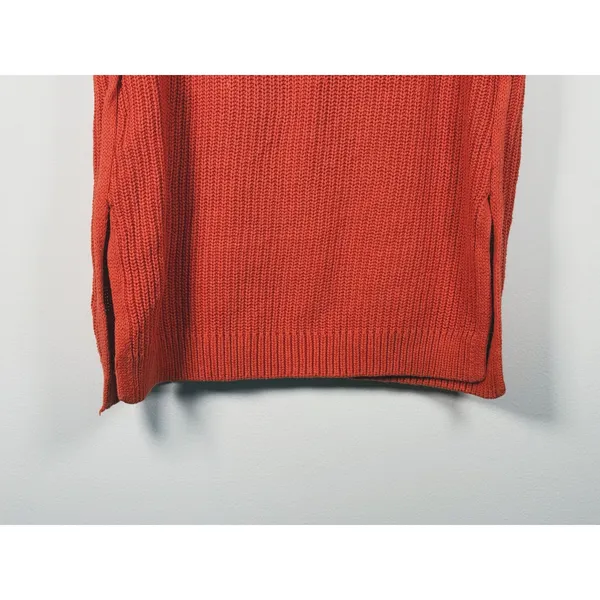 Abercrombie & Fitch Orange Turtleneck Sweater Vest Size M Knit Fall Layering - Image 10