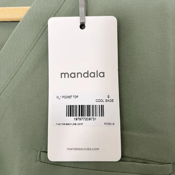 NWT sage green Mandala short-sleeve V-neck scrub Size S - Image 3