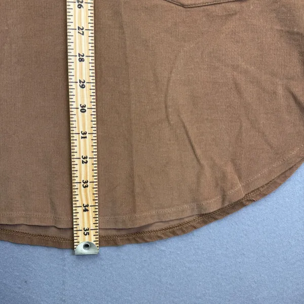 Kayce Hughes Womens Brown Corduroy Shift Dress Size 4 Long Sleeve White‎ Piping - Image 6
