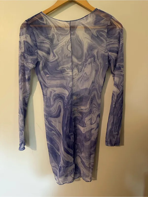 Naked Wardrobe Swim Back on the Low cover up dress blue - Image 3