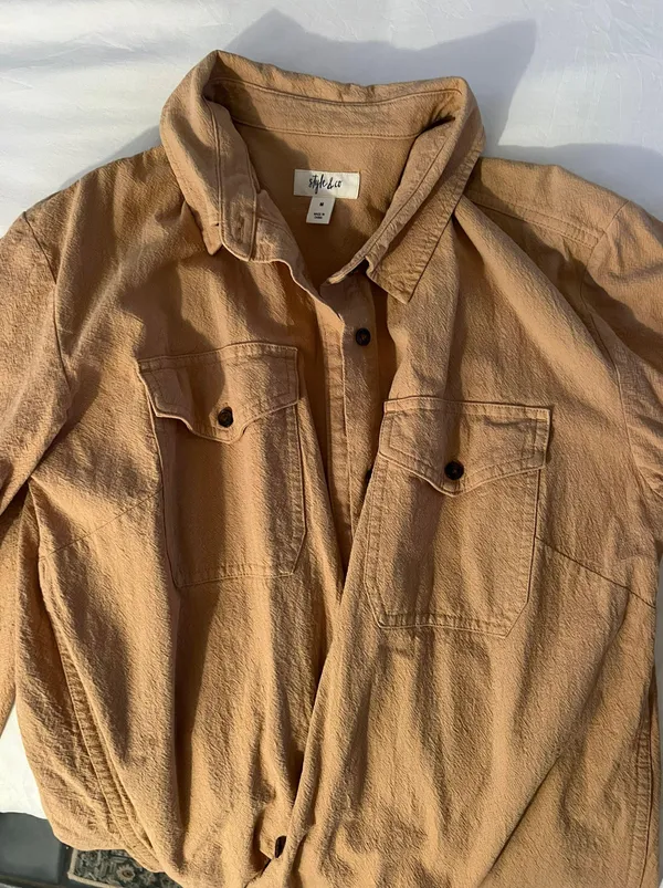 Brown Button Up Shirt Size M - Image 5