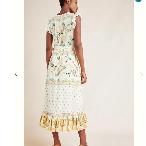 Farm Rio Anthropologie Floral Ruffle Trim Wrap‎ Maxi Dress Bohemian Cottagecore - Image 11