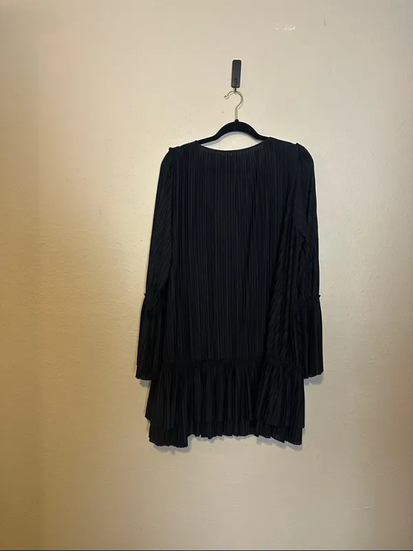 Free People Cant Help It Mini Dress Black Pleated‎ Dress Size Small - Image 9