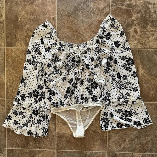 Free People One On One Date Bodysuit Tea Combo Size Small - Image 8