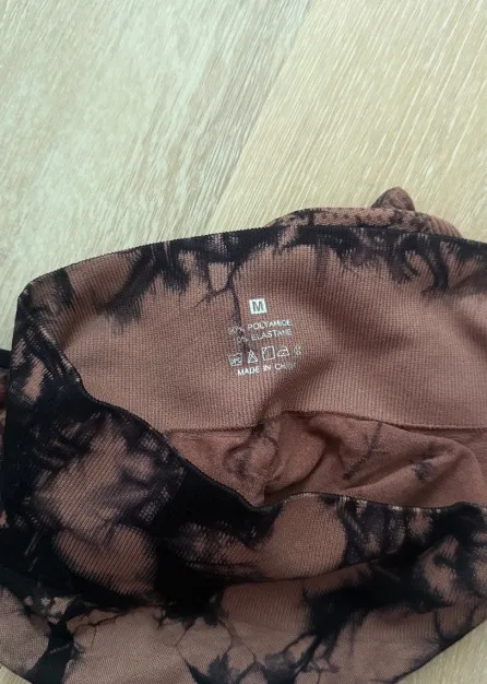 SHEIN Brown Black Tie-Dye Scrunch Workout Shorts M - Image 3