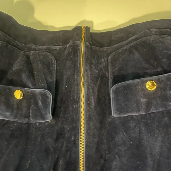 Ralph Lauren Velvet Velour Navy Jacket women‎ Large - Image 3
