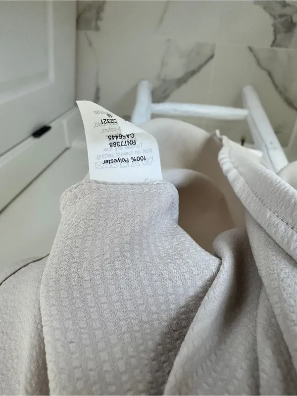 J. Crew Light Cream Flutter Short-Sleeve Slight Textured Blouse Size 12 - Image 8