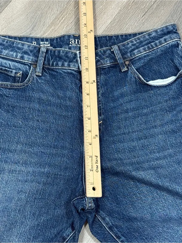 ANA A New Approach Mid Rise Boyfriend Jeans Blue Size 12 Crop Mom Relaxed - Image 8